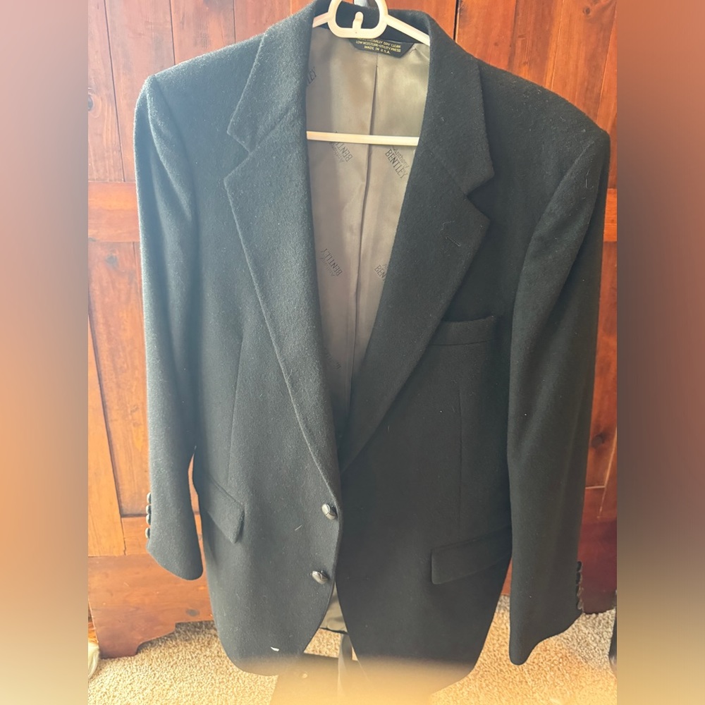 Anthony Bentley Grodins Cashmere Mens Black Blazer Vintage
